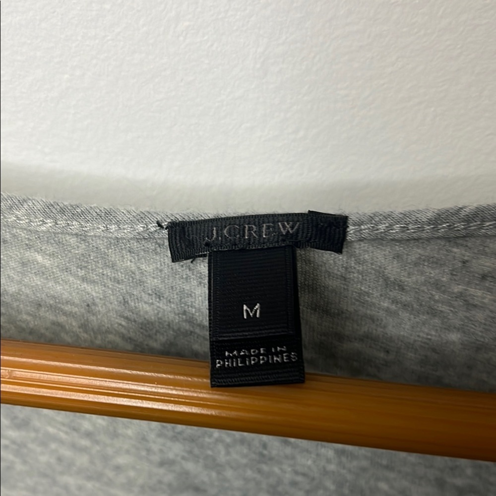 J Crew Gray Sleeveless babydoll ruffle sleeveless cotton Top - Picture 3 of 6